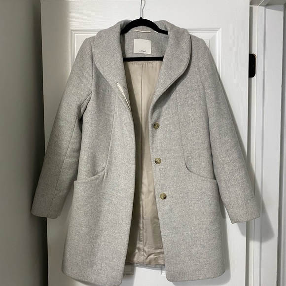 Aritzia Jackets & Blazers - Aritzia Wilfred Cocoon Coat in Heathered Light Grey Small